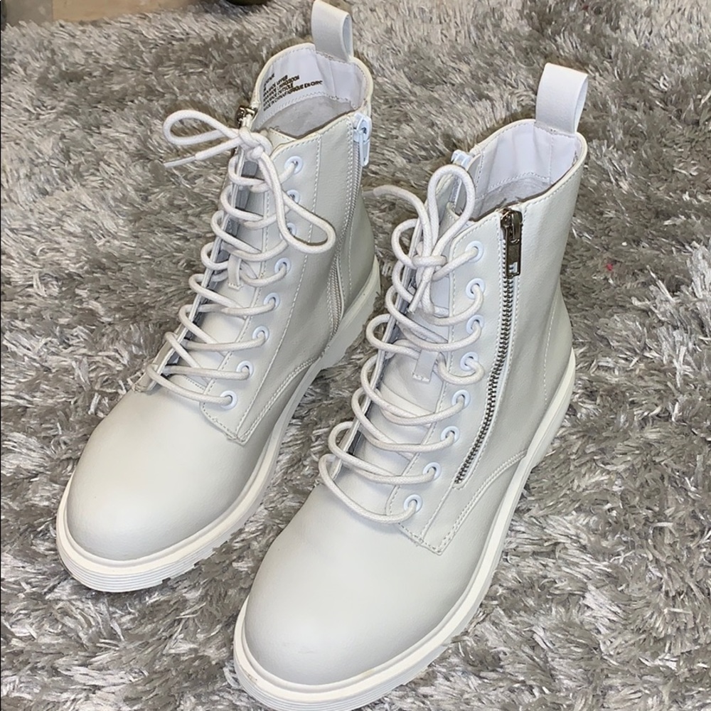White combat boots
